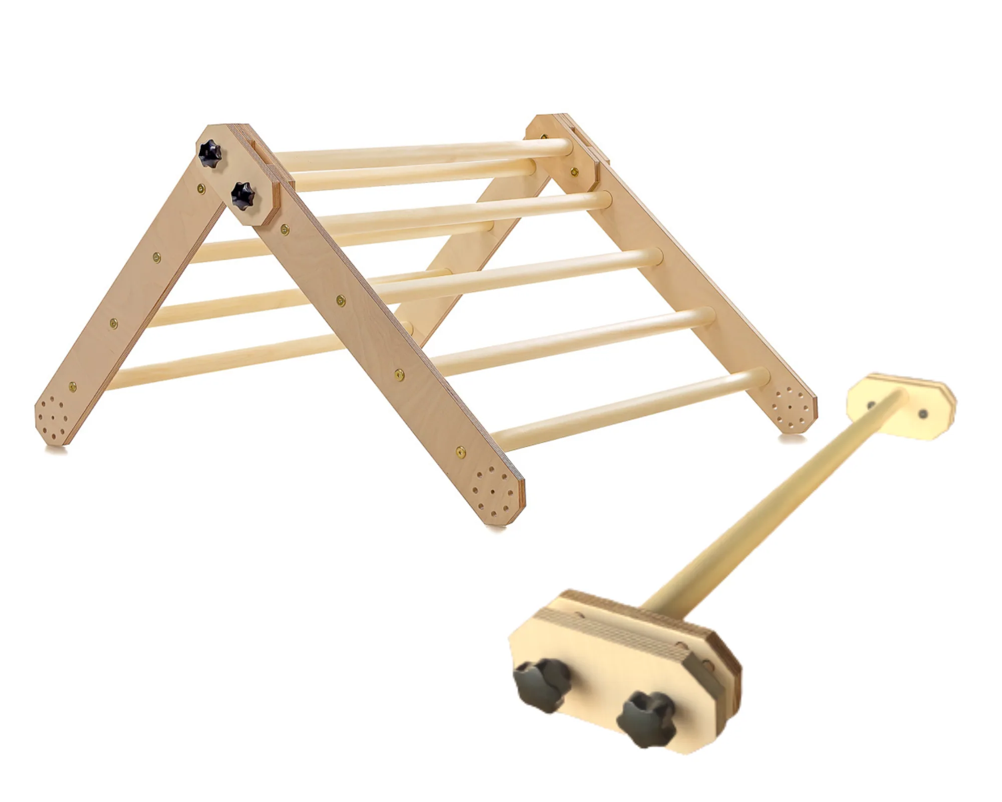 CLIMBING TRIANGLE WITH EXTRA CONNECTIONS & BLACK HANDLE SCREWS
